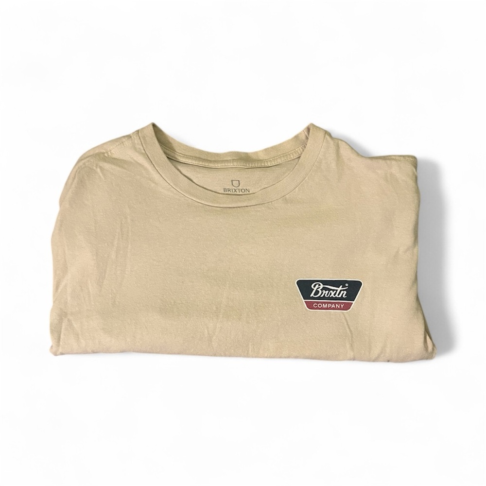 Brixton Men's Beige Logo Tee